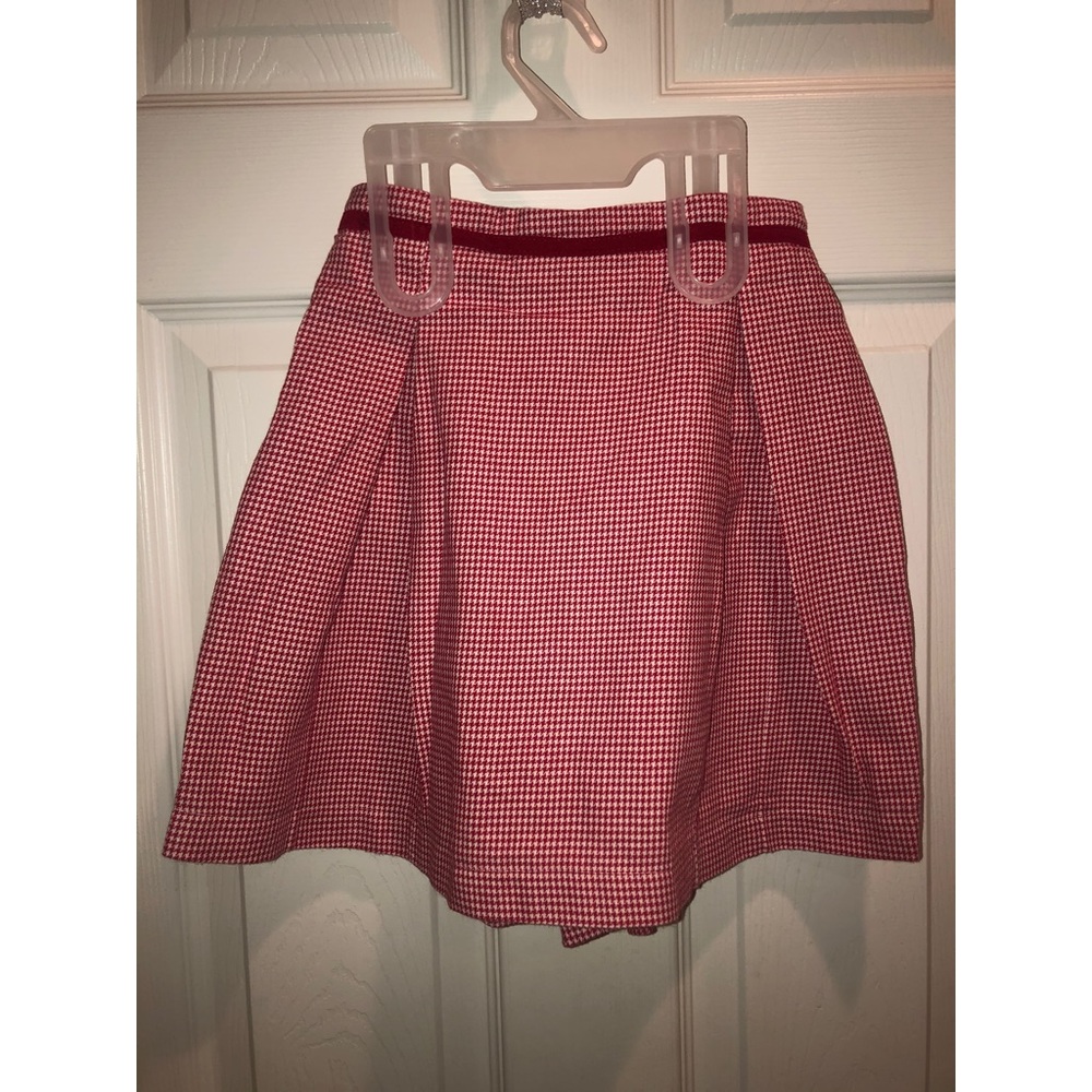 White and Red Checkered Skort
